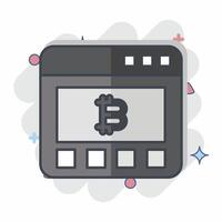Icon Bitcoin Website. related to Cryptography symbol. comic style. simple design illustration vector