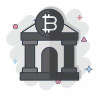 Icon Bitcoin Bank. related to Cryptography symbol. comic style. simple design illustration vector