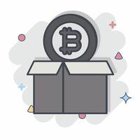 Icon Bitcoin Parcel. related to Cryptography symbol. comic style. simple design illustration vector