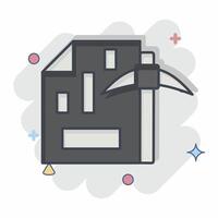 Icon Mining Chart. related to Cryptography symbol. comic style. simple design illustration vector
