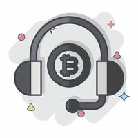Icon Bitcoin Support. related to Cryptography symbol. comic style. simple design illustration vector