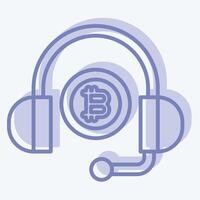 Icon Bitcoin Support. related to Cryptography symbol. two tone style. simple design illustration vector