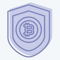 Icon Bitcoin Protection. related to Cryptography symbol. two tone style. simple design illustration vector