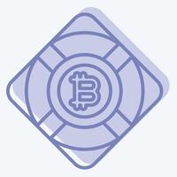 Icon Bitcoin Safety. related to Cryptography symbol. two tone style. simple design illustration vector