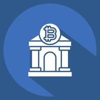 Icon Bitcoin Bank. related to Cryptography symbol. long shadow style. simple design illustration vector