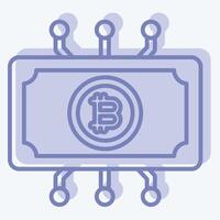 Icon Digital Currency. related to Cryptography symbol. two tone style. simple design illustration vector