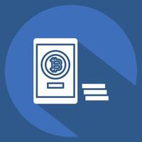 Icon Bitcoin Payment. related to Cryptography symbol. long shadow style. simple design illustration vector