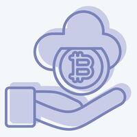Icon Cloud Money. related to Cryptography symbol. two tone style. simple design illustration vector