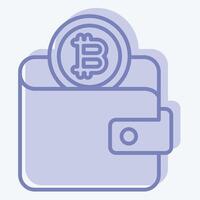 Icon Bitcoin Wallet. related to Cryptography symbol. two tone style. simple design illustration vector
