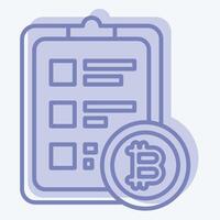 Icon Crypto Report. related to Cryptography symbol. two tone style. simple design illustration vector