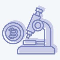 Icon Bitcoin Research. related to Cryptography symbol. two tone style. simple design illustration vector