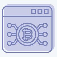 Icon Bitcoin Web. related to Cryptography symbol. two tone style. simple design illustration vector