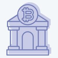 Icon Bitcoin Bank. related to Cryptography symbol. two tone style. simple design illustration vector