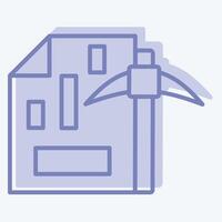 Icon Mining Chart. related to Cryptography symbol. two tone style. simple design illustration vector