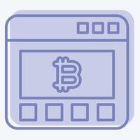 Icon Bitcoin Website. related to Cryptography symbol. two tone style. simple design illustration vector