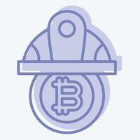 Icon Bitcoin Minor Hat. related to Cryptography symbol. two tone style. simple design illustration vector