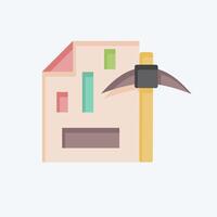 Icon Mining Chart. related to Cryptography symbol. flat style. simple design illustration vector