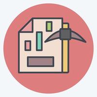 Icon Mining Chart. related to Cryptography symbol. color mate style. simple design illustration vector
