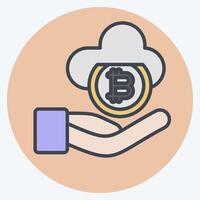 Icon Cloud Money. related to Cryptography symbol. color mate style. simple design illustration vector