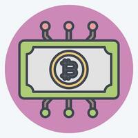 Icon Digital Currency. related to Cryptography symbol. color mate style. simple design illustration vector