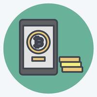 Icon Bitcoin Payment. related to Cryptography symbol. color mate style. simple design illustration vector
