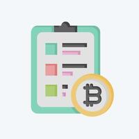 Icon Crypto Report. related to Cryptography symbol. flat style. simple design illustration vector