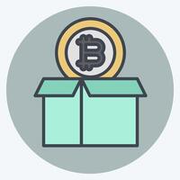 Icon Bitcoin Parcel. related to Cryptography symbol. color mate style. simple design illustration vector
