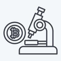 Icon Bitcoin Research. related to Cryptography symbol. line style. simple design illustration vector