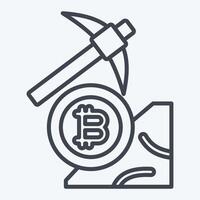 Icon Bitcoin Mining. related to Cryptography symbol. line style. simple design illustration vector