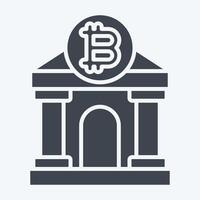 Icon Bitcoin Bank. related to Cryptography symbol. glyph style. simple design illustration vector