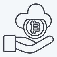 Icon Cloud Money. related to Cryptography symbol. line style. simple design illustration vector