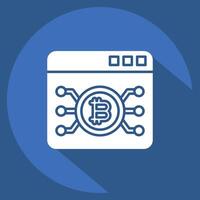 Icon Bitcoin Web. related to Cryptography symbol. long shadow style. simple design illustration vector