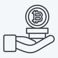 Icon Invesment. related to Cryptography symbol. line style. simple design illustration vector
