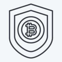 Icon Bitcoin Protection. related to Cryptography symbol. line style. simple design illustration vector