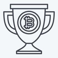 Icon Bitcoin Trophy. related to Cryptography symbol. line style. simple design illustration vector