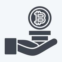 Icon Invesment. related to Cryptography symbol. glyph style. simple design illustration vector