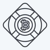 Icon Bitcoin Safety. related to Cryptography symbol. line style. simple design illustration vector