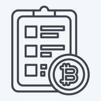 Icon Crypto Report. related to Cryptography symbol. line style. simple design illustration vector
