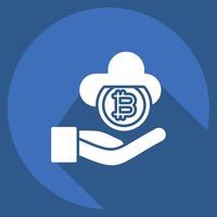 Icon Cloud Money. related to Cryptography symbol. long shadow style. simple design illustration vector