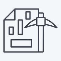 Icon Mining Chart. related to Cryptography symbol. line style. simple design illustration vector