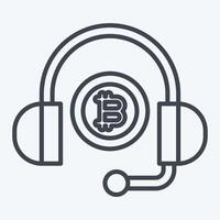 Icon Bitcoin Support. related to Cryptography symbol. line style. simple design illustration vector