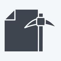 Icon Mining Chart. related to Cryptography symbol. glyph style. simple design illustration vector
