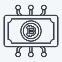 Icon Digital Currency. related to Cryptography symbol. line style. simple design illustration vector