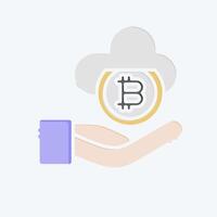 Icon Cloud Money. related to Cryptography symbol. doodle style. simple design illustration vector