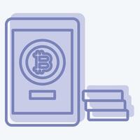 Icon Bitcoin Payment. related to Cryptography symbol. two tone style. simple design illustration vector