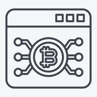 Icon Bitcoin Web. related to Cryptography symbol. line style. simple design illustration vector