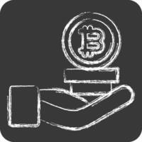Icon Invesment. related to Cryptography symbol. chalk Style. simple design illustration vector