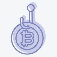 Icon Bitcoin Phising. related to Cryptography symbol. two tone style. simple design illustration vector