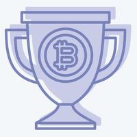 Icon Bitcoin Trophy. related to Cryptography symbol. two tone style. simple design illustration vector