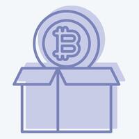 Icon Bitcoin Parcel. related to Cryptography symbol. two tone style. simple design illustration vector